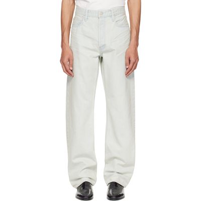 Fear of God Fear of God Blue Bleach Washed Denim Straight 5 Pocket Jeans