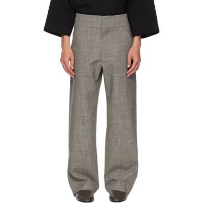 Fear of God Fear of God Gray Mouline Wool Casual Flat Front Trousers