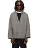 Fear of God Fear of God Gray Relaxed Cropped Lapelless Blazer - 1