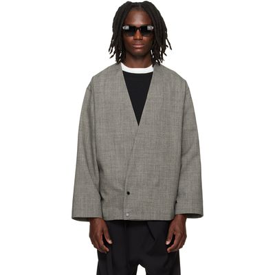 Fear of God Fear of God Gray Relaxed Cropped Lapelless Blazer