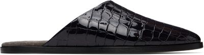 Fear of God Fear of God Navy Croc-Embossed Slip-on Loafers
