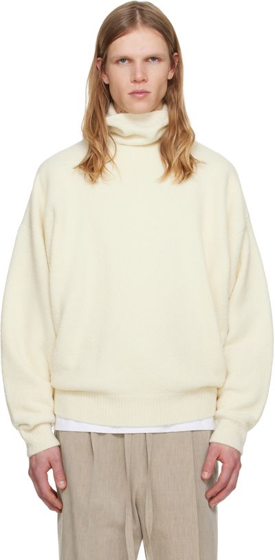 Fear of God Fear of God Off-White Wool Split High Neck Sweater