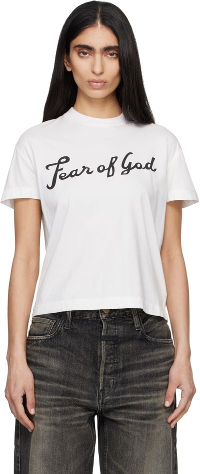 Fear of God Fear of God White 'Fear Of God' T-shirt