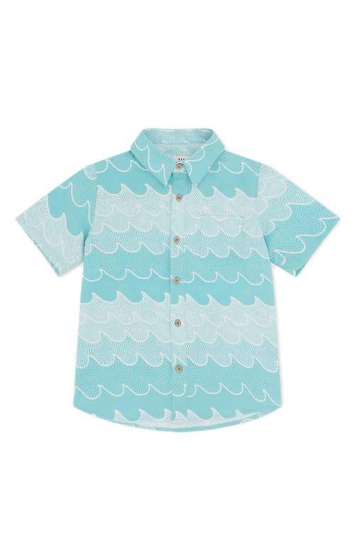 Feather 4 Arrow Feather 4 Arrow BUTTON Kids' Wave Print Short Sleeve Button-Up Shirt