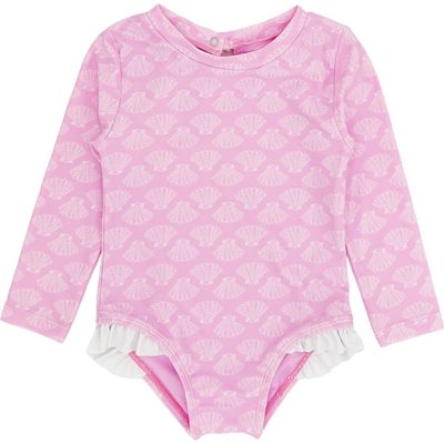 Feather 4 Arrow Feather 4 Arrow Kids' Coastal Cutie Long Sleeve UPF 50+ One-Piece Rashguard Swimsuit