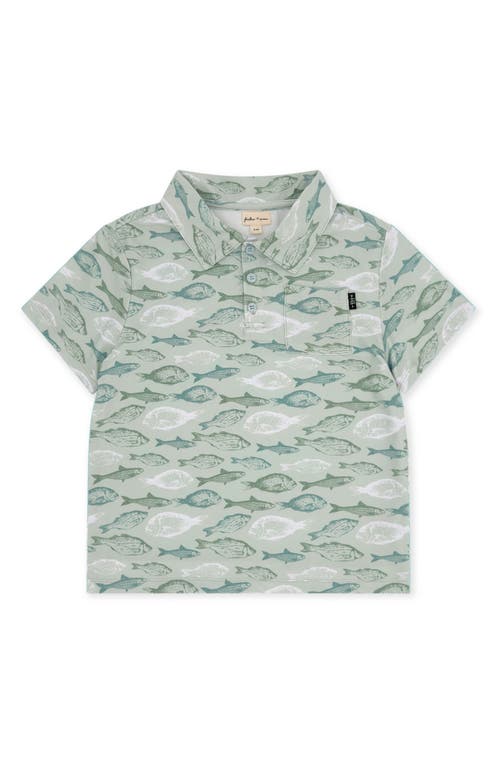 Feather 4 Arrow Feather 4 Arrow Kids' Feel Good Tech Fish Print Performance Polo