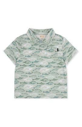 Feather 4 Arrow Feather 4 Arrow Kids' Feel Good Tech Fish Print Performance Polo