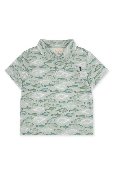 Feather 4 Arrow Feather 4 Arrow Kids' Feel Good Tech Fish Print Performance Polo