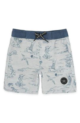 Feather 4 Arrow Feather 4 Arrow Kids' Scallop Tropical Print Board Shorts