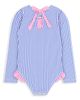 Feather 4 Arrow Feather 4 Arrow Kids' Stripe Ruffle Long Sleeve UPF 50+ One-Piece Rashguard Swimsuit - 2