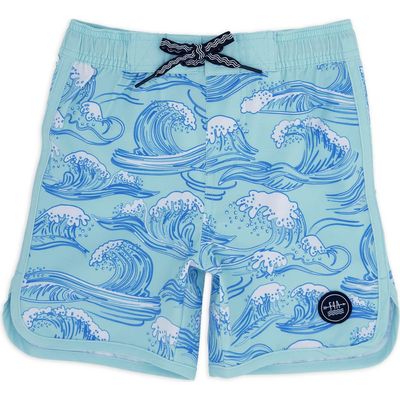 Feather 4 Arrow Feather 4 Arrow Kids' Wave Print Scallop Board Shorts