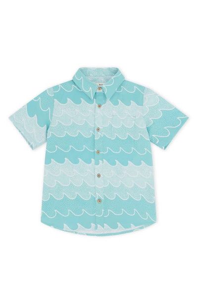 Feather 4 Arrow Feather 4 Arrow Kids' Wave Print Short Sleeve Button-Up Shirt