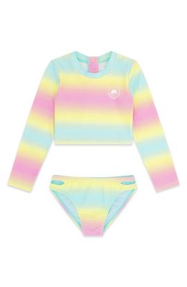 Feather 4 Arrow Feather 4 Arrow Kids' Waves 4 Days Long Sleeve UPF 50+ Two-Piece Rashguard Swimsuit