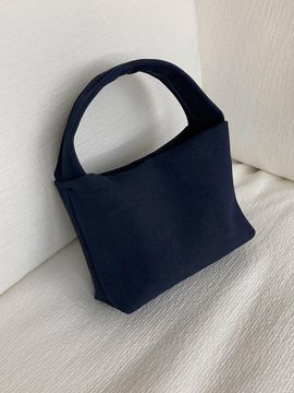 FEBRU Suede mini poki bag _ navy
