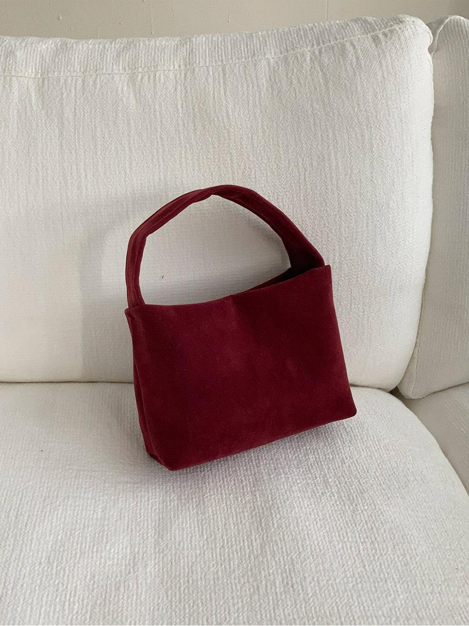 FEBRU Suede mini poki bag _ wine