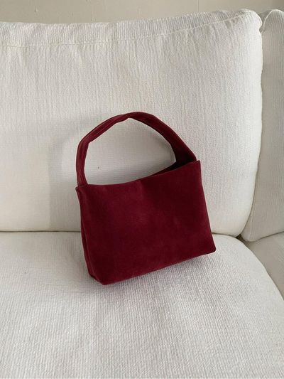 FEBRU Suede mini poki bag _ wine