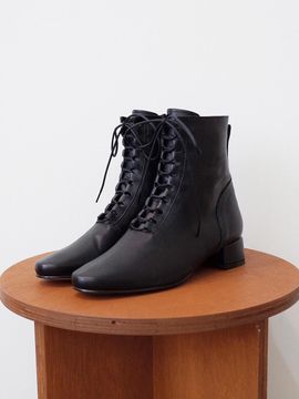 february second All Basic Lace Up Boots Black