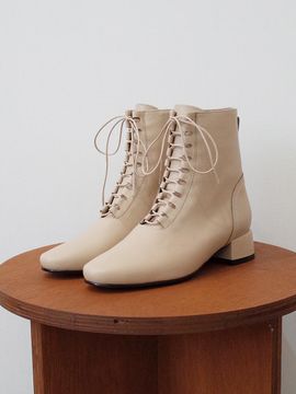 february second All Basic Lace Up Boots Light Beige