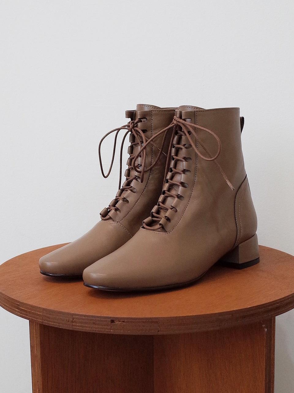 february second All Basic Lace Up Boots Mocha Brown