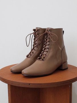 february second All Basic Lace Up Boots Mocha Brown