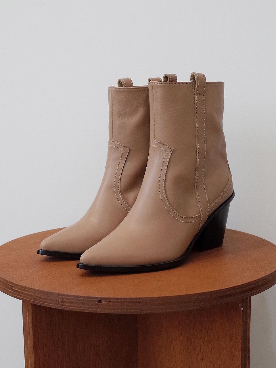 february second All Basic Western Boots Dark Beige