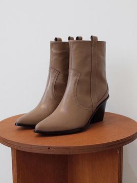 february second All Basic Western Boots Mocha Brown