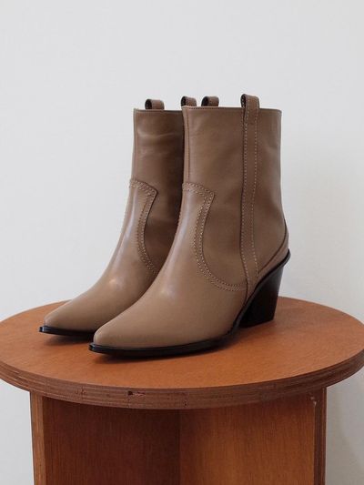 february second All Basic Western Boots Mocha Brown