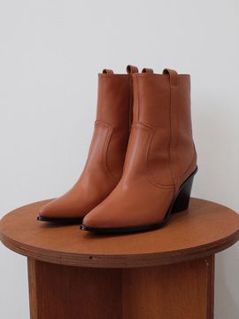 february second All Basic Western Boots Red Brown