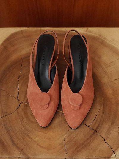 february second Double button sling Back Rust Orange