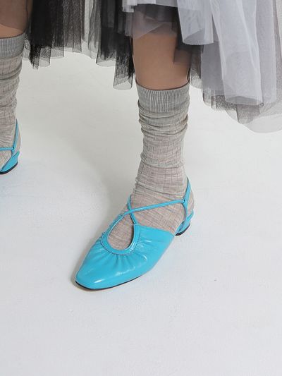 february second French Ballet Shoes (Glossy Turquoise)