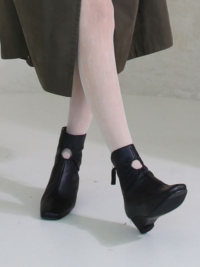february second Shirring hole wedges - Black