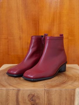 february second Square Ankle Boots Burgundy