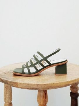 february second Square Mama Sandals Olive Green