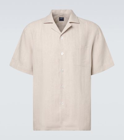 Fedeli Fedeli Striped linen bowling shirt
