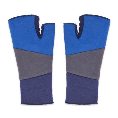 Feelgoodz Feelgoodz Women's Artisan Crafted Fleece Lined Color Block Fingerless Gloves