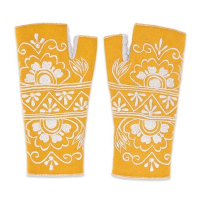 Feelgoodz Feelgoodz Women's Artisan Crafted Fleece Lined Lawsone Fingerless Gloves