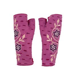 Feelgoodz Feelgoodz Women's Artisan Crafted Fleece Lined Primrose Fingerless Jersey Gloves
