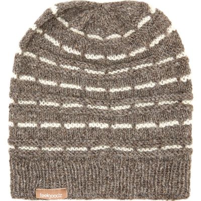 Feelgoodz Feelgoodz Women’s Artisan Hand-knit Striped Wool Slouchy Cap