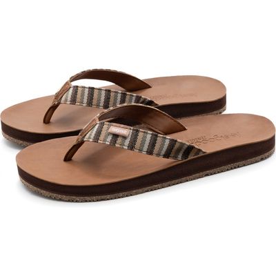 Feelgoodz Feelgoodz Womens Zensole Slim Kinderz Woven Strap Faux Leather Flip Flop Thong Sandals