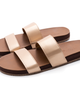 Feelgoodz Feelgoodz Womens Zensole Vistas Faux Leather Double Strap Slide Sandals - 1
