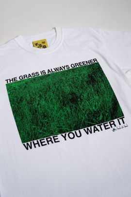 Feels So Good Feels So Good Grass Is Always Greener Tee in White, Men's at Urban Outfitters