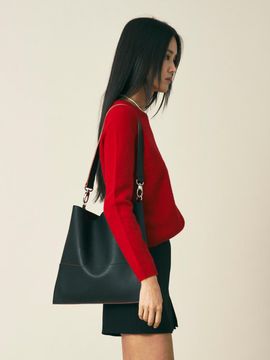 FELLO Black Leather Minimalist Bag