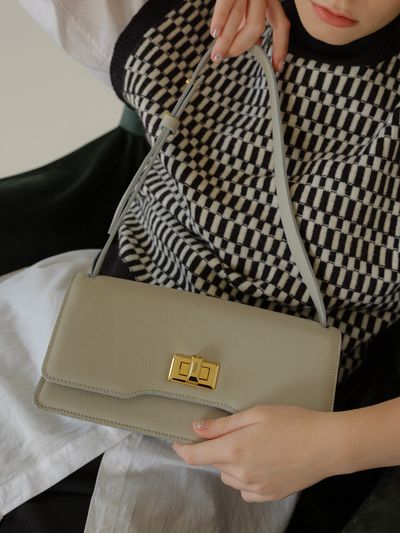 FELLO Chloi Classic Box Shoulder Bag - Cloud Gray