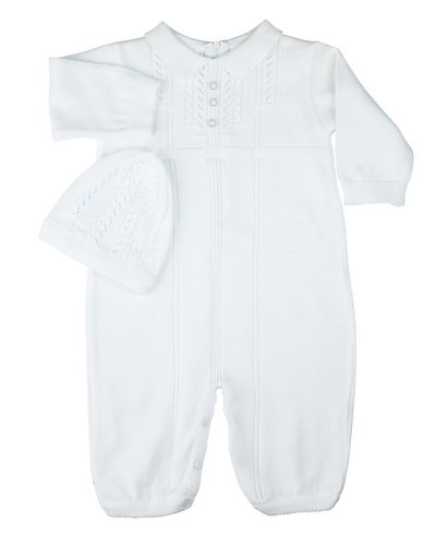 Feltman Brothers Feltman Brothers Boys' Collar Knit Longall with Hat