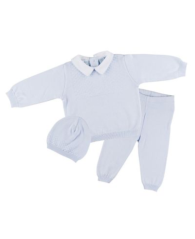 Feltman Brothers Feltman Brothers Boys' Pique Collar Diamond Knit 2-Piece with Hat