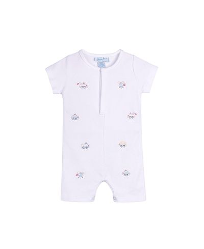 Feltman Brothers Feltman Brothers Boys' Vehicle Embroidered Cotton Gown with Hat
