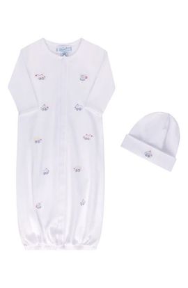 Feltman Brothers Feltman Brothers Embroidered Cotton Gown & Hat Set