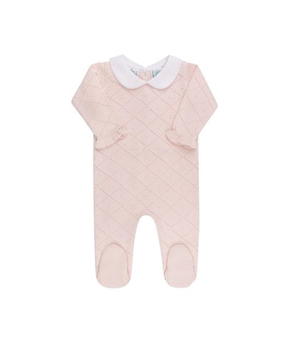 Feltman Brothers Feltman Brothers Girls' Peter Pan Diamond Knit Romper