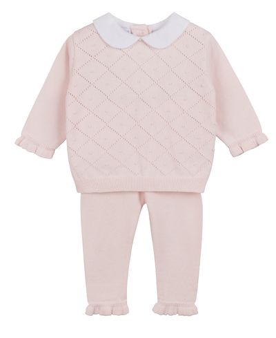Feltman Brothers Feltman Brothers Girls' Peter Pan Diamond Knit Set