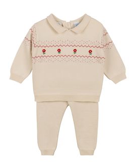 Feltman Brothers Feltman Brothers Girls' Vintage-like Embroidered Knit Set